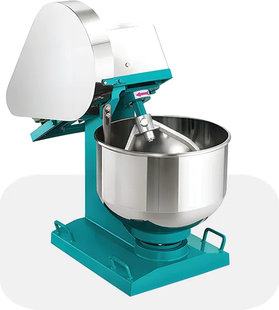 Teal and stainless steel dough mixer